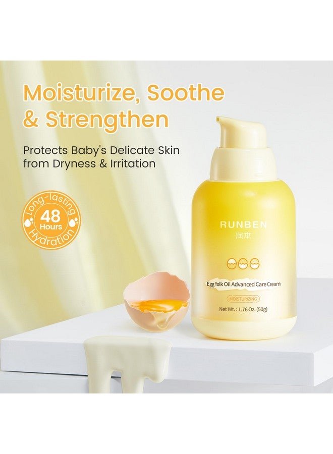 RUNBEN Baby Moisturizing Cream with Egg Yolk Oil, Gentle Non-Greasy Kids Face & Body Moisturizer, Dry Skin Care for Baby, 1.76 oz - Image 1