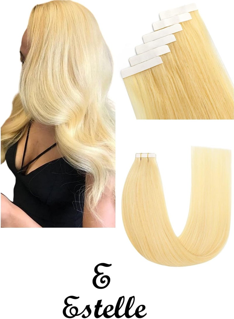 إستيل شريط تمديد شعر طبيعي، شريط طبيعي مفرود بنسيج ريمي بشري غير ملحوم (20 قطعة/50 جم-24 بوصة) - Image 1