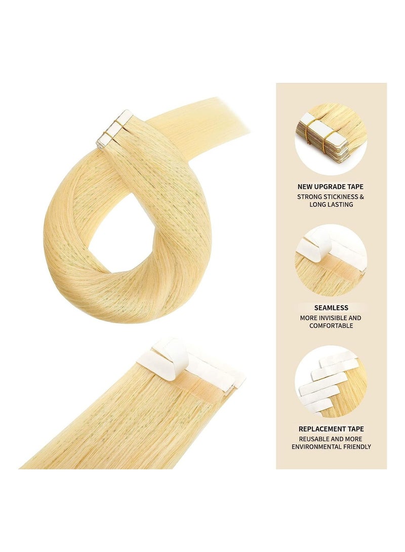 إستيل شريط تمديد شعر طبيعي، شريط طبيعي مفرود بنسيج ريمي بشري غير ملحوم (20 قطعة/50 جم-24 بوصة) - Image 3