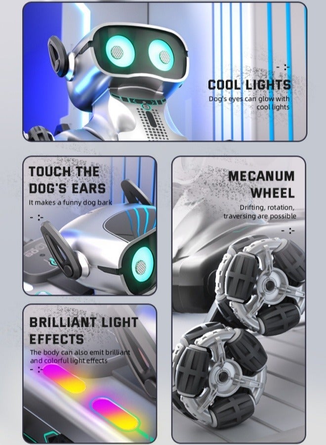 general RC Stunt Drift Robot Dog - 8 Wheels Remote Control Toy with LED Lights & Music, Smart Sensor for Kids - Best Gift for Boys & Girls - Image 2