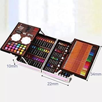 HARIRUP® 145 Pcs Sketch Pencil Drawing Kit Stationary Colour Set Crayons Oil Pastels Colour Pencil Set Watercolor Cakes Paint Brush Sharpener Eraser Art Supplies for Artist Set Kids - Image 2