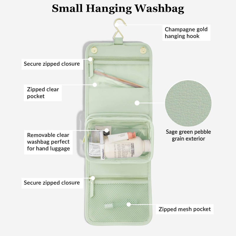 Stackers Stackers Sage Green Small Hanging Washbag  - Image 4