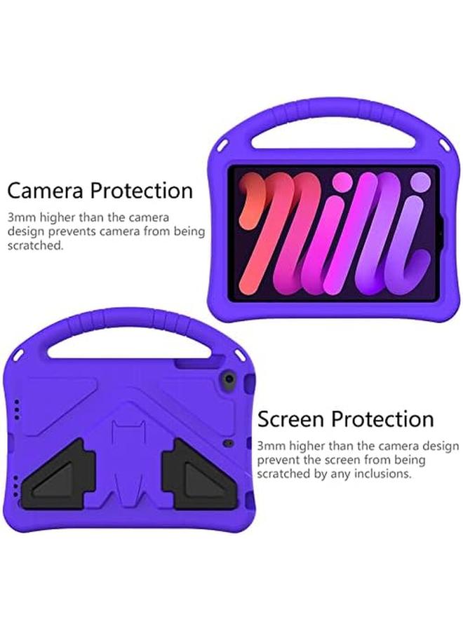erorex Kids Case For Ipad Mini 6 2021 With Handle Stand Pencil Holder Eva Kid Proof Rugged Shockproof Full Cover Kids Case For Boy Girl Kids For Ipad Mini 6Th Generation (Purple)  - Image 2
