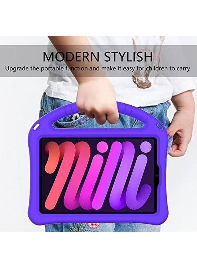 erorex Kids Case For Ipad Mini 6 2021 With Handle Stand Pencil Holder Eva Kid Proof Rugged Shockproof Full Cover Kids Case For Boy Girl Kids For Ipad Mini 6Th Generation (Purple)  - Image 4