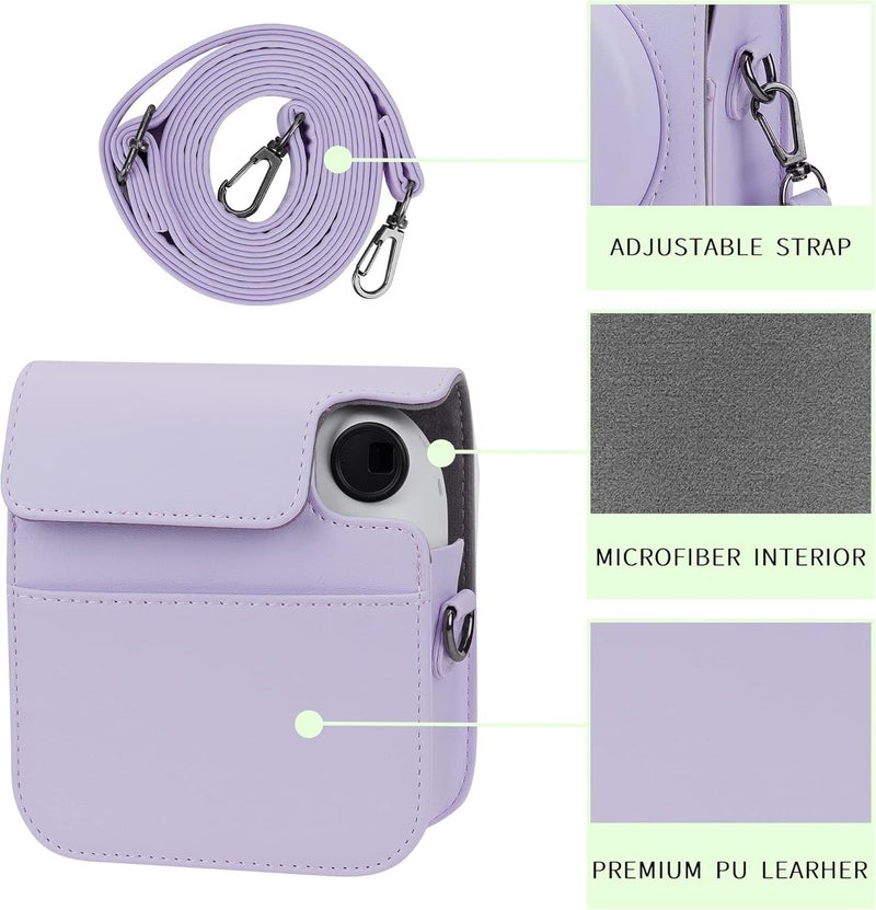STELA Camera Case Bag with Pocket Compatible with Fujifilm Instant Mini 12 (Lilac Purple) - Image 2