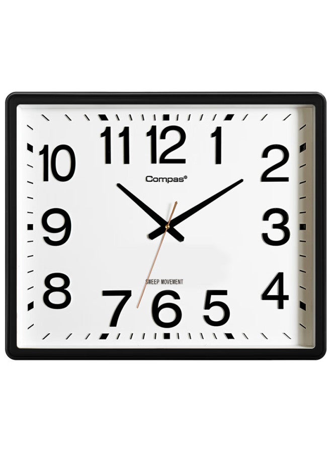 Compas Wall Clock Silent Quartz Home Office Classroom Living Room 52cm Black 3443a