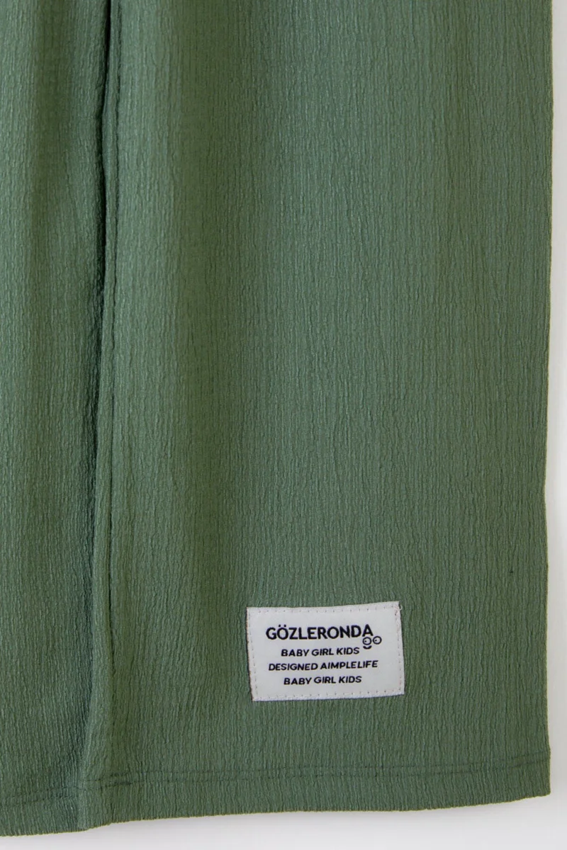 Tofisa Girls Khaki Emblem Detailed Pajama Bottoms - 25488