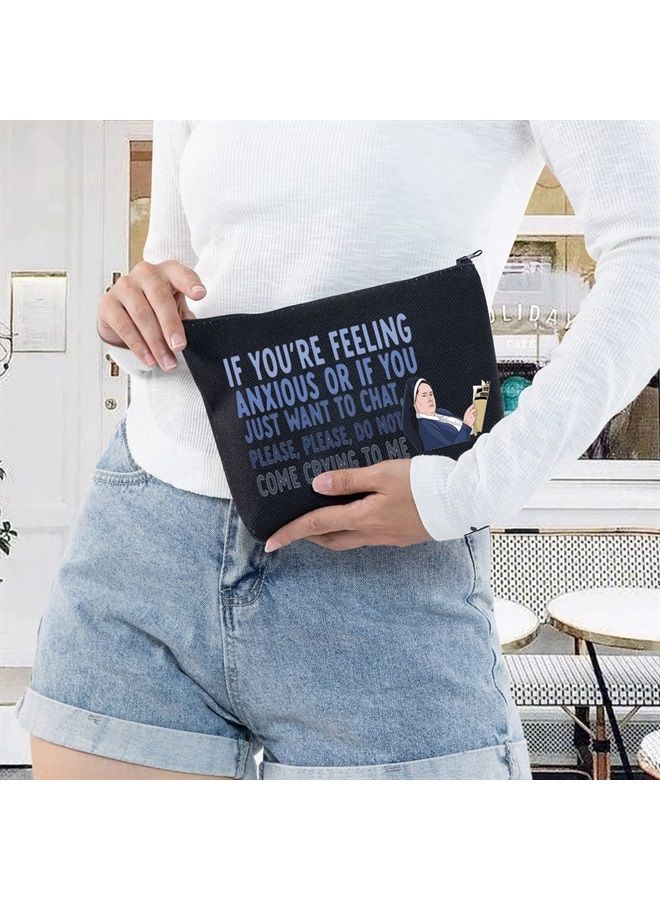 LEVLO Funny Derry TV Show Cosmetic Make Up Bag Sister Michael Fans Gift Please Please Don't Come Crying To Me Makeup Zipper Pouch Bag (Don't Crying Black)  - Image 5