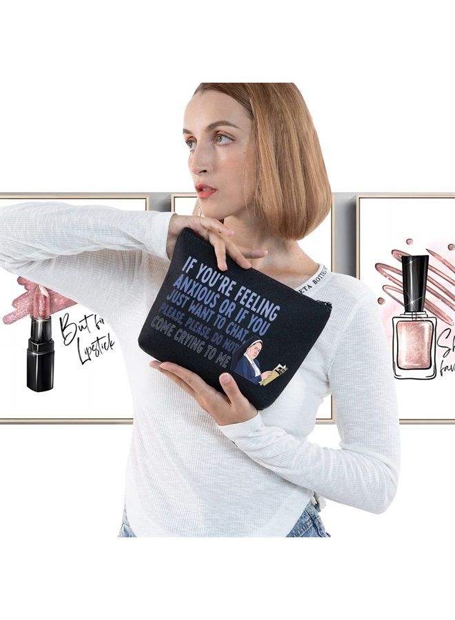 LEVLO Funny Derry TV Show Cosmetic Make Up Bag Sister Michael Fans Gift Please Please Don't Come Crying To Me Makeup Zipper Pouch Bag (Don't Crying Black)  - Image 3