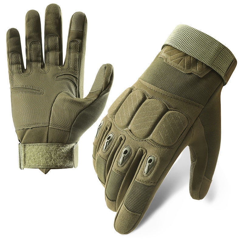 Tactical Gloves Mens Cos Outdoor Sports Mountaineering Full Finger Cut-resistant Wear-resistant Exhithat Protection Training Riding Motorcycle Zs-007 military green