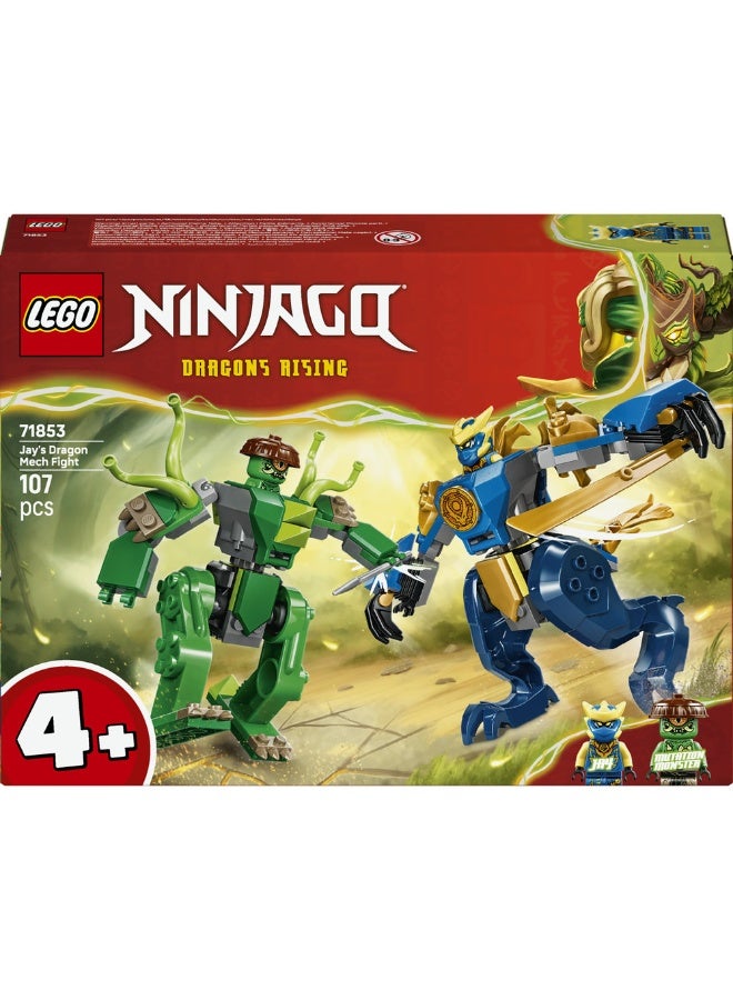 LEGO NINJAGO Jay’s Dragon Mech Fight Ninja Toy 71853 (Age 4+, 107 Pieces) - Image 2
