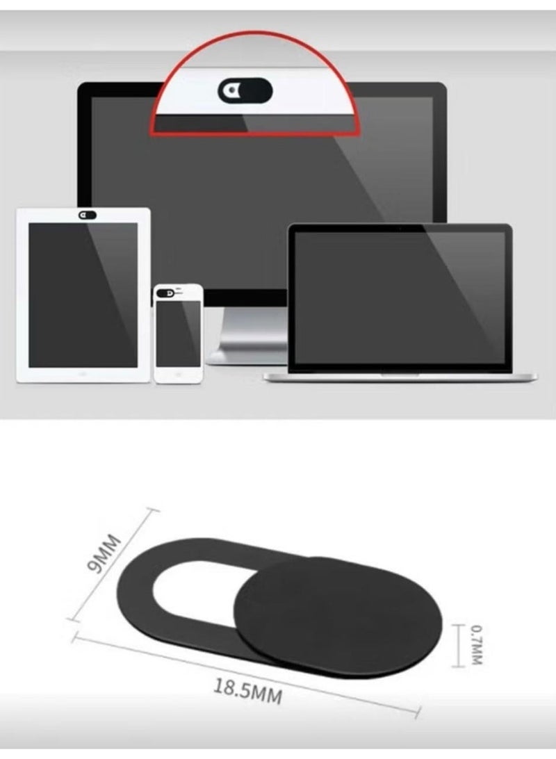 8-piece protective webcam cover set compatible with laptops, iPads, tablets, and phones / Black - Image 5