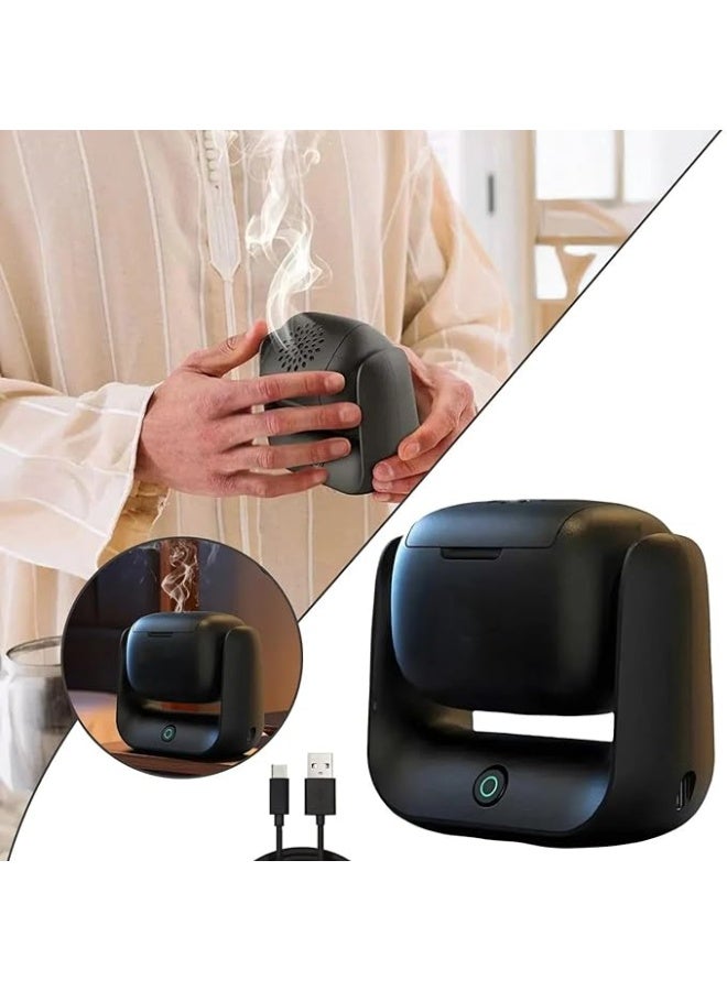 Upgraded Rotational Bakhoor Incense Burner 90° Adjustable | 1500mAh Rechargeable Battery | Type-C Fast Charging | LED Indicator | Portable Electric Bukhoor Burner for Home, Office & Car - Image 5