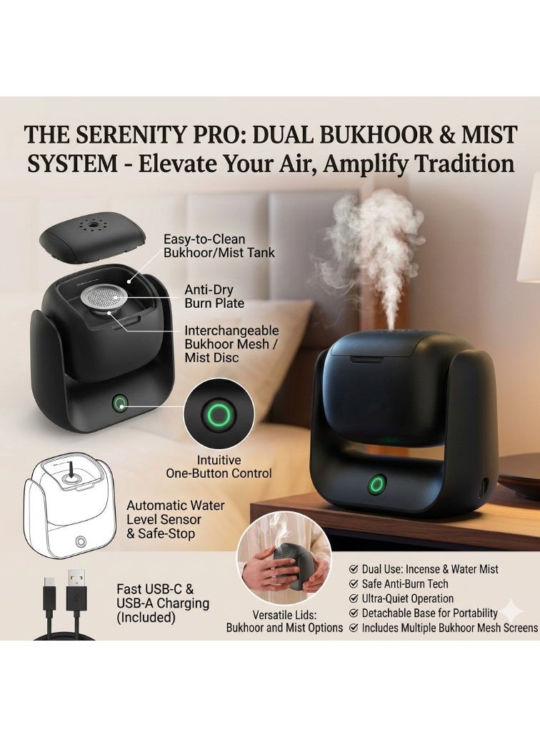 Upgraded Rotational Bakhoor Incense Burner 90° Adjustable | 1500mAh Rechargeable Battery | Type-C Fast Charging | LED Indicator | Portable Electric Bukhoor Burner for Home, Office & Car - Image 3