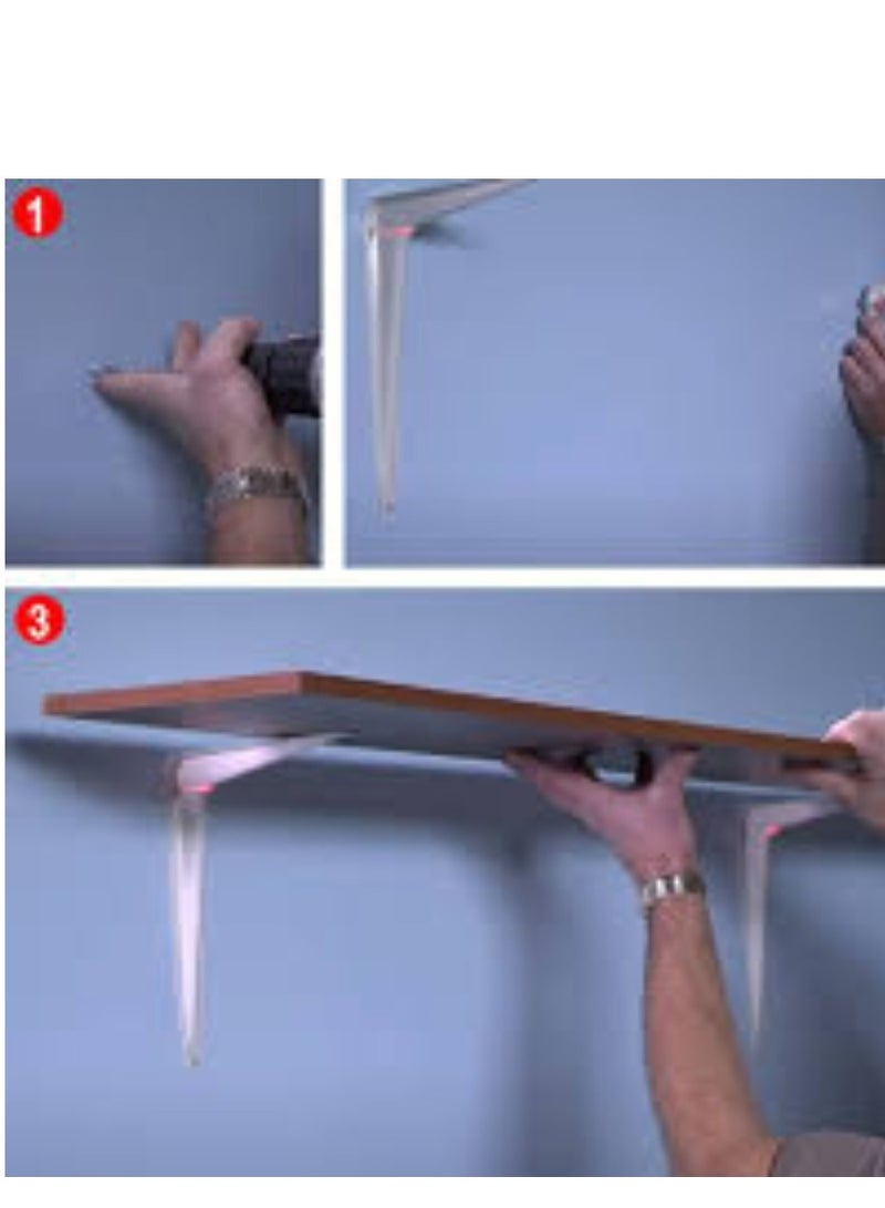 KNP KNP White Light Duty One Pair Shelf Brackets Tripod 8X10 INCH  - Image 3