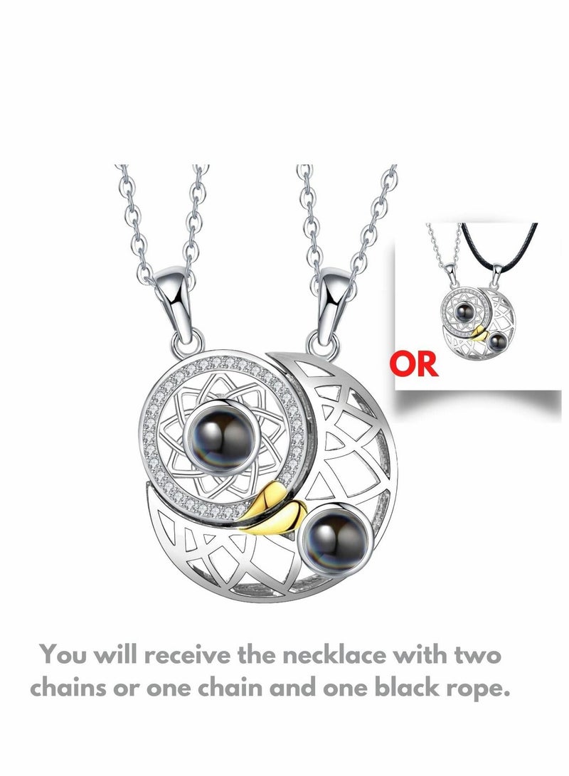 Excefore قلادة زوجين مغناطيسية له ولها، قلادات زوجين متطابقة، قلادة قلب زوجين، قلادات زوجين متطابقة له ولها، قلادة قلب متطابقة للأزواج أو أفضل الأصدقاء - Image 2