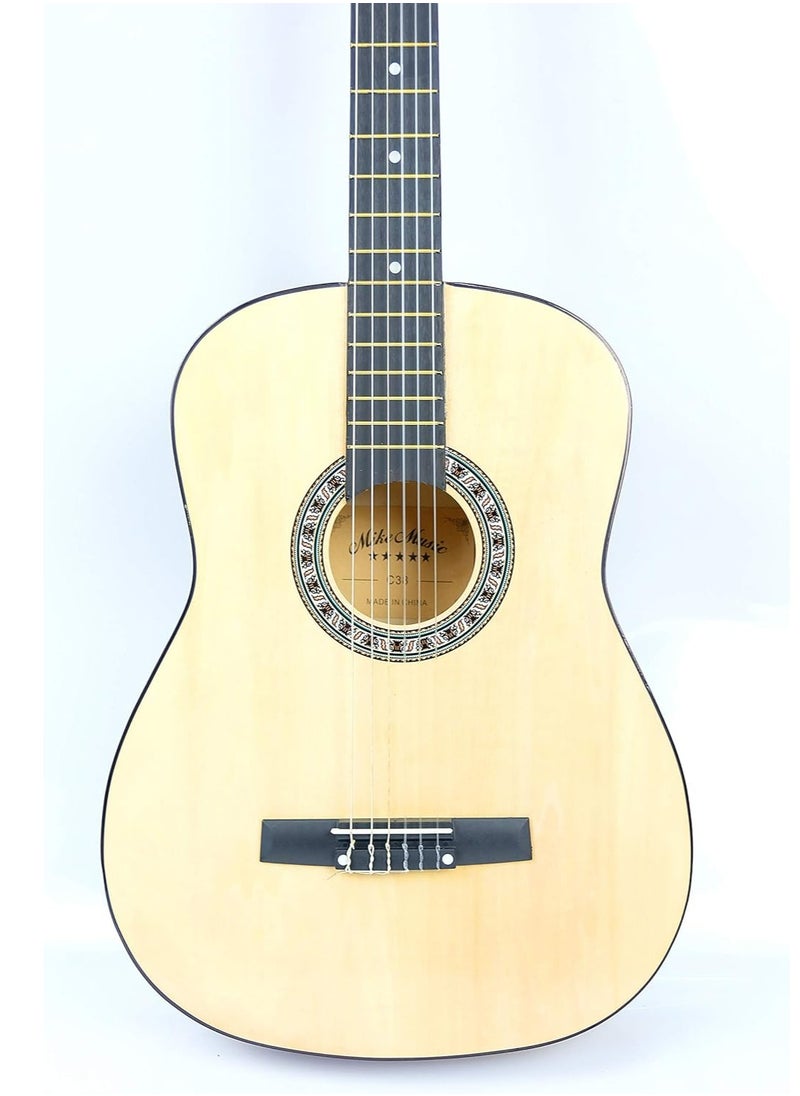 Mike Music 34 Inch Classical Guitar for Beginner Teen, 34-inch Guitar Acoustic Classic Guitar 6-Strings Classical Guitar Set With Accessories Gig Bag, Picks, Right Hand, Natural  - Image 4
