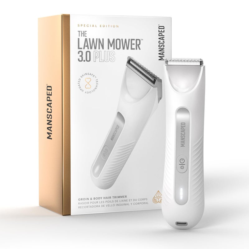 manscaped مانسكيبيد® ماكينة حلاقة الجسم 3.0 بلس - آلة حلاقة آمنة للبشرة محدثة، مقاومة للماء، قابلة للشحن عبر USB-C، ماكينة حلاقة لاسلكية للرجال والنساء، بيضاء ساخنة - Image 1