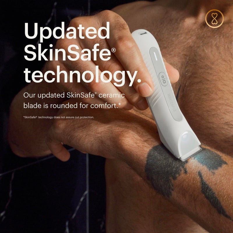 manscaped مانسكيبيد® ماكينة حلاقة الجسم 3.0 بلس - آلة حلاقة آمنة للبشرة محدثة، مقاومة للماء، قابلة للشحن عبر USB-C، ماكينة حلاقة لاسلكية للرجال والنساء، بيضاء ساخنة - Image 4