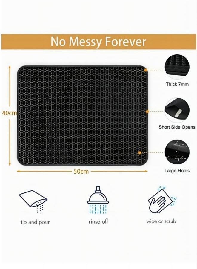 ألعاب تي إن قطة القمامة حصيرة تصميم طبقة مزدوجة مقاومة للماء أسهل تنظيف 40x50cm - Image 5