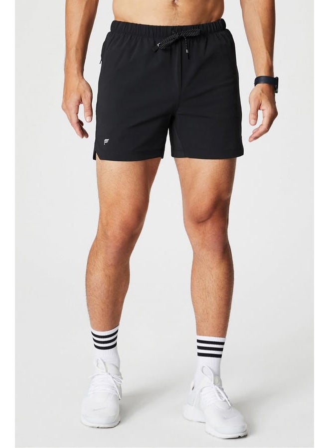 Fabletics Men's The One Short (Unlined), Training, Swimming, Lightweight, Quick-Dry, Zip Pocket, Stretch Woven, 5" Inseam, L, Black - Image 3