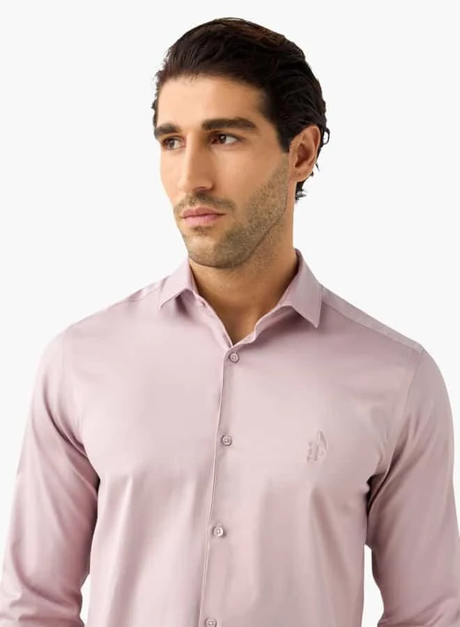 Emperor Emperor Embroidered Shirt with Collar and Long Sleeves