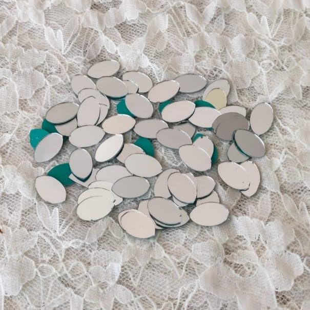 ilika9 Premium Shape Mirror for Lippan Art Oval 18 11mm 100 gms 255 pcs - Image 1