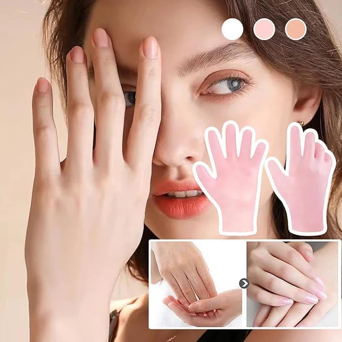 Osimola Moisturizing Gloves Soft Silicone Spa Gel Hydrating Gloves for Women Aloe Lotion Gloves for Hand Care Dry Skin Repair Calluses Cracked Heels Softening Rough Skin Pack of 1