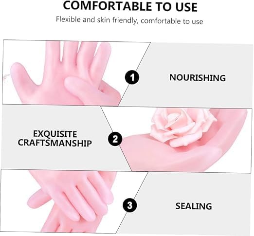 Osimola Moisturizing Gloves Soft Silicone Spa Gel Hydrating Gloves for Women Aloe Lotion Gloves for Hand Care Dry Skin Repair Calluses Cracked Heels Softening Rough Skin Pack of 1