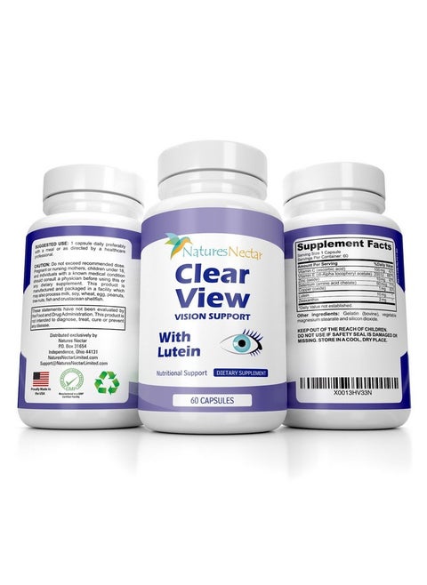 Clear View Vision Supplements Eye Vitamins With Lutein & Zeaxanthin Plus Zeaxanthin With Lutein 10 Mg For Your Eyes Relief With This Lutine Complex Supplement Formula For Macular Health For Adults