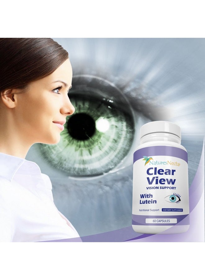 Natures Nectar - Clear View Vision Supplements Eye Vitamins With Lutein & Zeaxanthin Plus Zeaxanthin With Lutein 10 Mg For Your Eyes Relief With This Lutine Complex Supplement Formula For Macular Health For Adults - Image 1