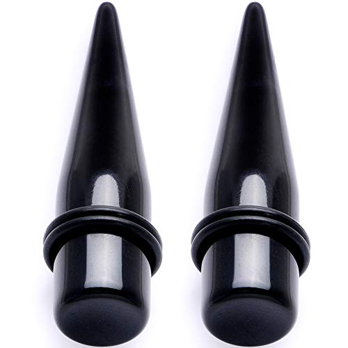 Body Candy Unisex Ear Gauges Stretching Kit Straight Tapers for Stretched Ears Black Acrylic Taper Set 9/16" - Image 4