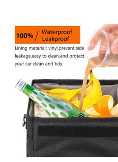 Generic Car Trash Can with Lid and Storage Pockets , Leak-Proof Organizer, Waterproof Garbage Can, Multipurpose Trash Bin for Car, Black,Free Hanging Design  - Image 4