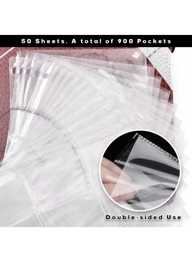 Elcoho 900 Pockets Football Card Binder for Trading Cards Holder with Sleeves Album Cards Holder Protectors with 3 D-Ring Album for Sports, Football Card Collection Storage - Image 4