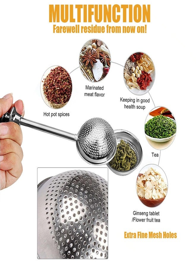 Jedrey 2pack Tea Ball, tea infuser for loose leaf tea, tea strainers for loose tea, stainless steel tea strainer, loose leaf tea steeper, easy clean, tea fine mesh strainer reusable - Image 3