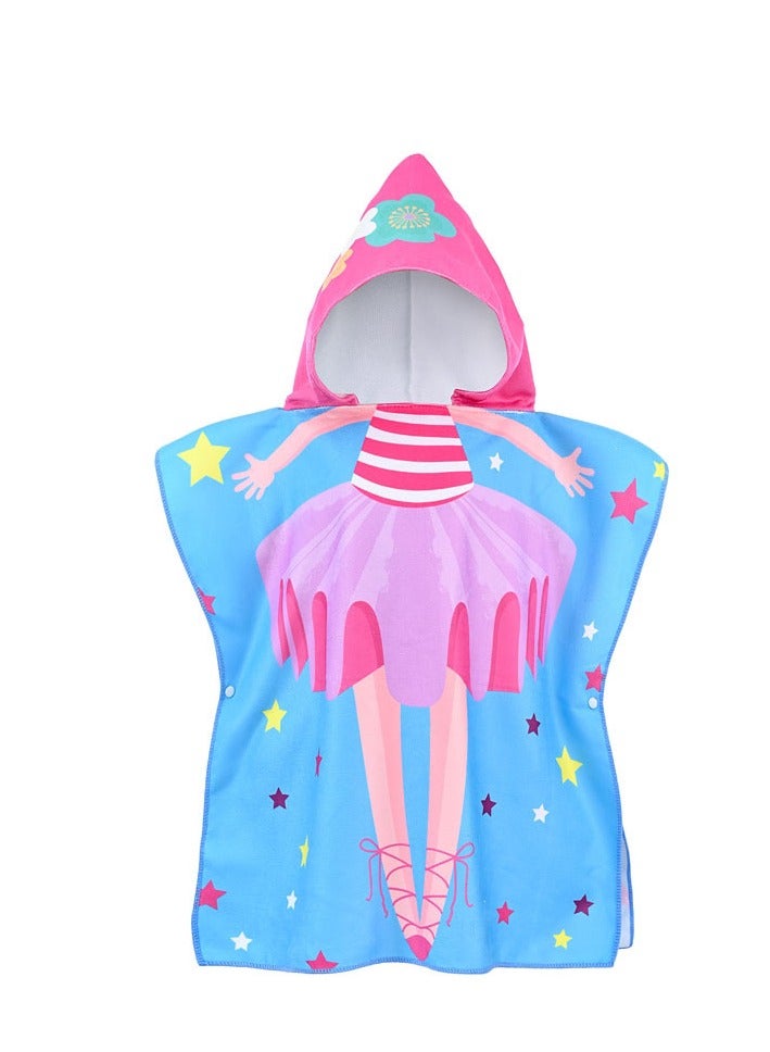 DOOKOO Kids Poncho Hooded Towel, Quick Dry Toddler Bath Towels, Beach Swimming Towels, Ultra Soft and Absorbent Children Bathrobe with Hood for Boys Girls Baby - Image 1