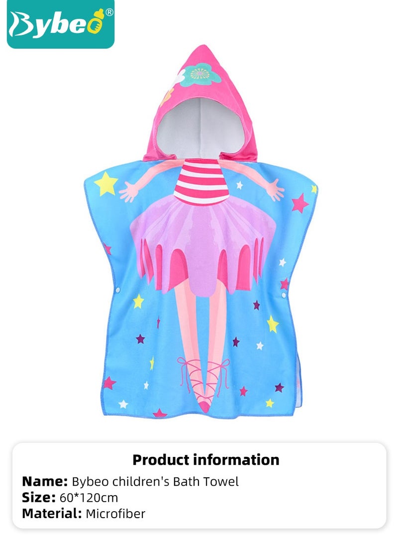 DOOKOO Kids Poncho Hooded Towel, Quick Dry Toddler Bath Towels, Beach Swimming Towels, Ultra Soft and Absorbent Children Bathrobe with Hood for Boys Girls Baby - Image 4