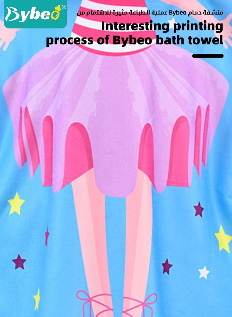 DOOKOO Kids Poncho Hooded Towel, Quick Dry Toddler Bath Towels, Beach Swimming Towels, Ultra Soft and Absorbent Children Bathrobe with Hood for Boys Girls Baby - Image 3