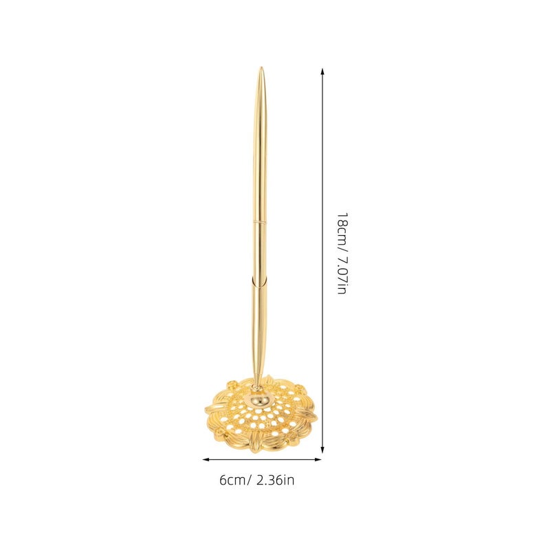 Small Crystal Gold Business Ballpoint Pen For Bank Hotel Counters Desktop Signature Writing Pen - Image 2