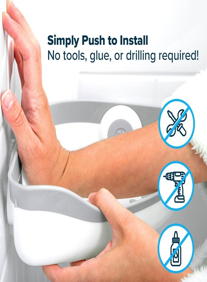 SlipX Solutions Corner Shower Basket Caddy, Sturdy Storage Organizer, Adjustable Power Lock Suction Cups, 2 Hooks, Holds up to 22 Pounds, Tool Free, Drill Free, Removeable (White) - Image 2