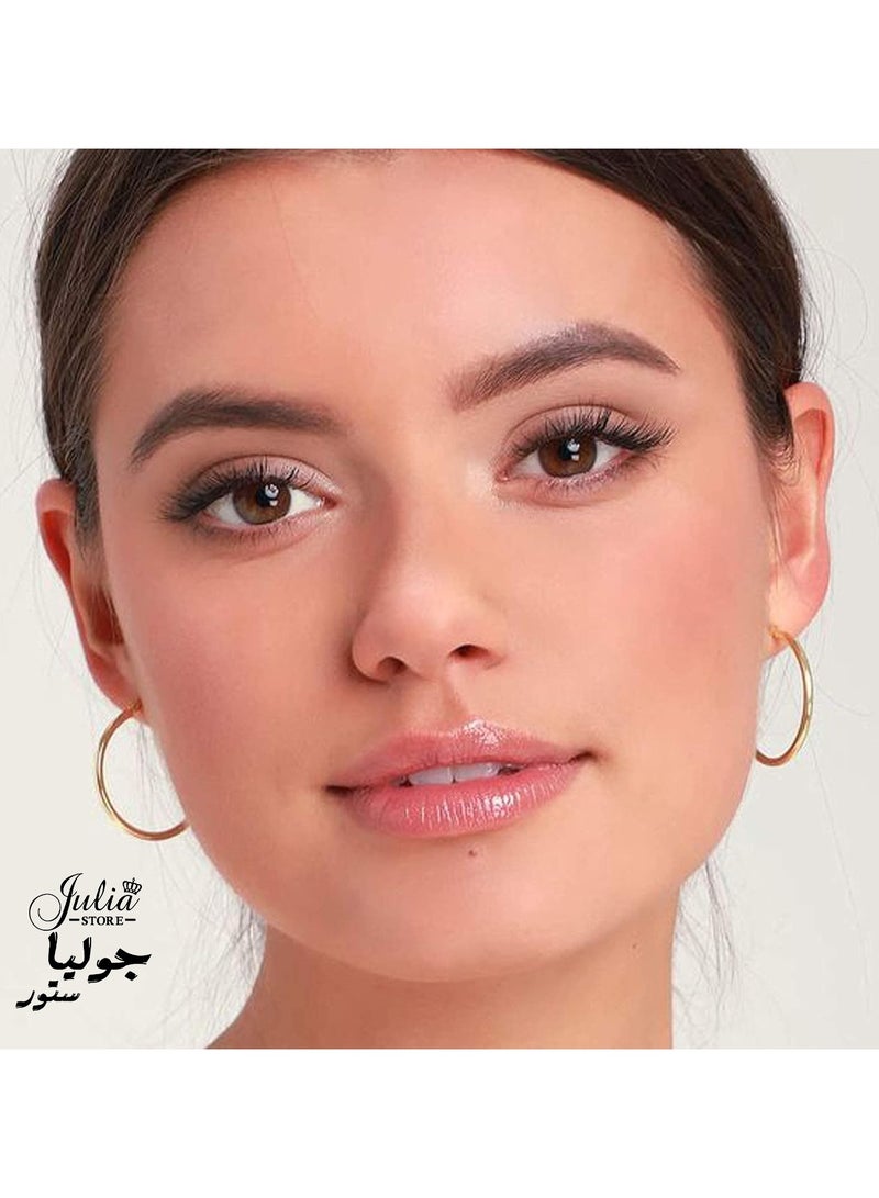 Julia Store 18K Gold Plated Stainless Steel Thin Trendy Gold Chunky Hoop Geometric Statement Hollow Tube Earrings Long Link Dangle Earrings Gold Prom Earrings for Women 30mm - Image 3