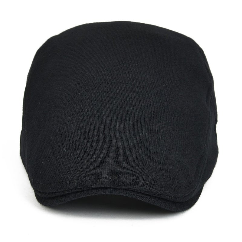 VOBOOM Men Newsboy Cap Cotton Flat Ivy Gatsby Driving Hat (Black) - Image 2