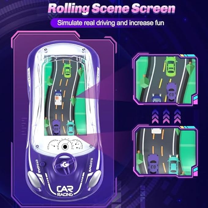 HANDHELD CAR RACING GAME FOR KIDS, SIMULATION RACING CAR GAME MACHINE, CONSOLE BRAIN GAME THINKING TRAINING LARGE SCREEN, EXERCISE HAND-EYE COORDINATION FOR CHILDREN - Image 4