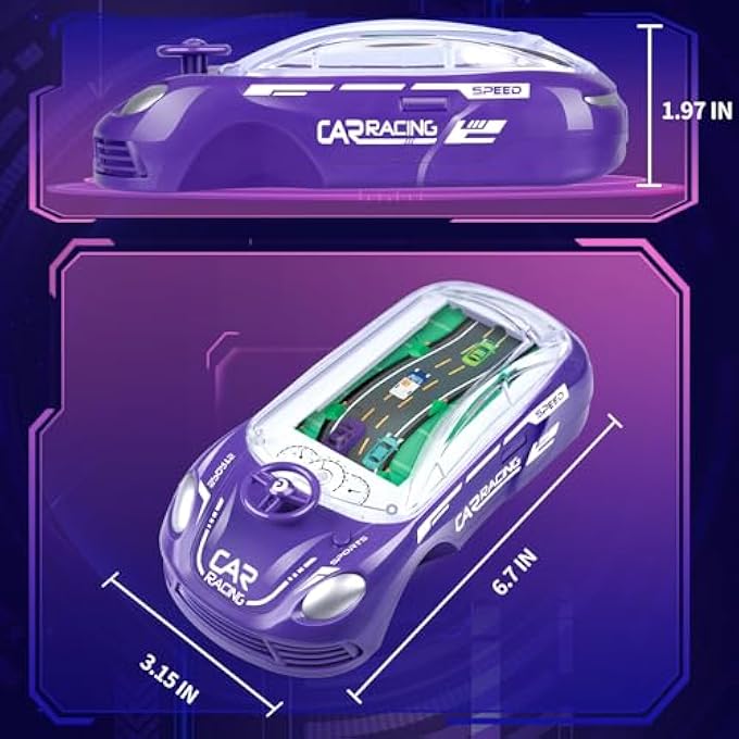 HANDHELD CAR RACING GAME FOR KIDS, SIMULATION RACING CAR GAME MACHINE, CONSOLE BRAIN GAME THINKING TRAINING LARGE SCREEN, EXERCISE HAND-EYE COORDINATION FOR CHILDREN - Image 5