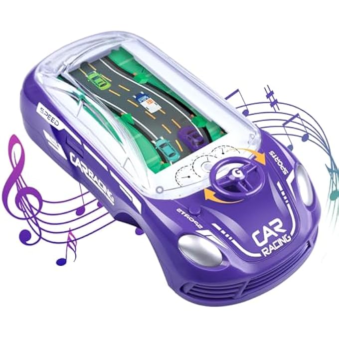 HANDHELD CAR RACING GAME FOR KIDS, SIMULATION RACING CAR GAME MACHINE, CONSOLE BRAIN GAME THINKING TRAINING LARGE SCREEN, EXERCISE HAND-EYE COORDINATION FOR CHILDREN - Image 1