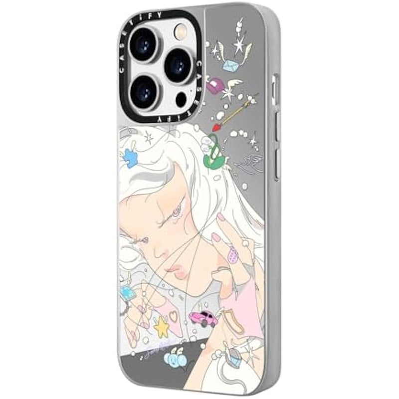 Casetify Mirror Case for iPhone 14 Pro Compatible with Magsafe - Dancing by SAITEMISS - Silver on Silver - Image 5