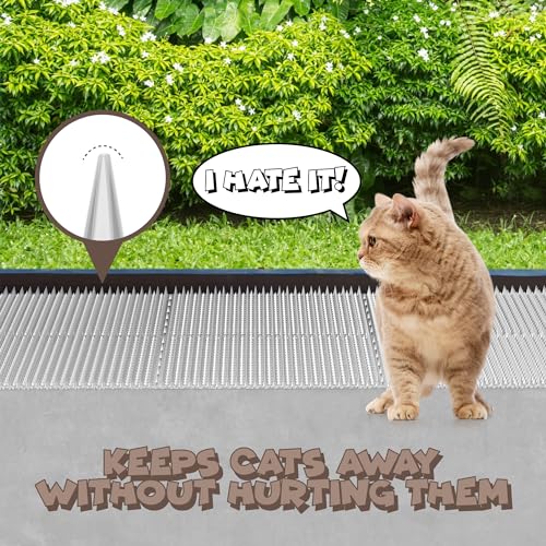 ohlela 16 Pack Upgraded Scat Mat for Cats - 16 x 13 Inch Cat Spikes with 1 Inch Spike is an Useful Cat Repellent Indoor & Outdoor Mat to Deter Pets. Dog Deterrent Indoor with 23sqft Area Coverage - Image 4