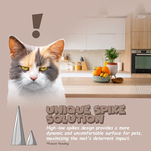 ohlela 16 Pack Upgraded Scat Mat for Cats - 16 x 13 Inch Cat Spikes with 1 Inch Spike is an Useful Cat Repellent Indoor & Outdoor Mat to Deter Pets. Dog Deterrent Indoor with 23sqft Area Coverage - Image 3