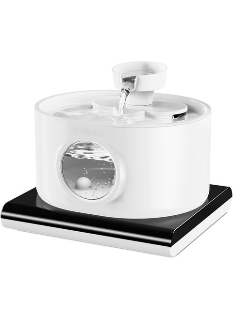 Wireless Cat Water Fountain, Pet Fountain with Battery,2.8L/92oz Cat Fountain with Motion Sensor,Automatic Cat Water Dispenser,Equipped with Window, Suitable for Indoor Use
