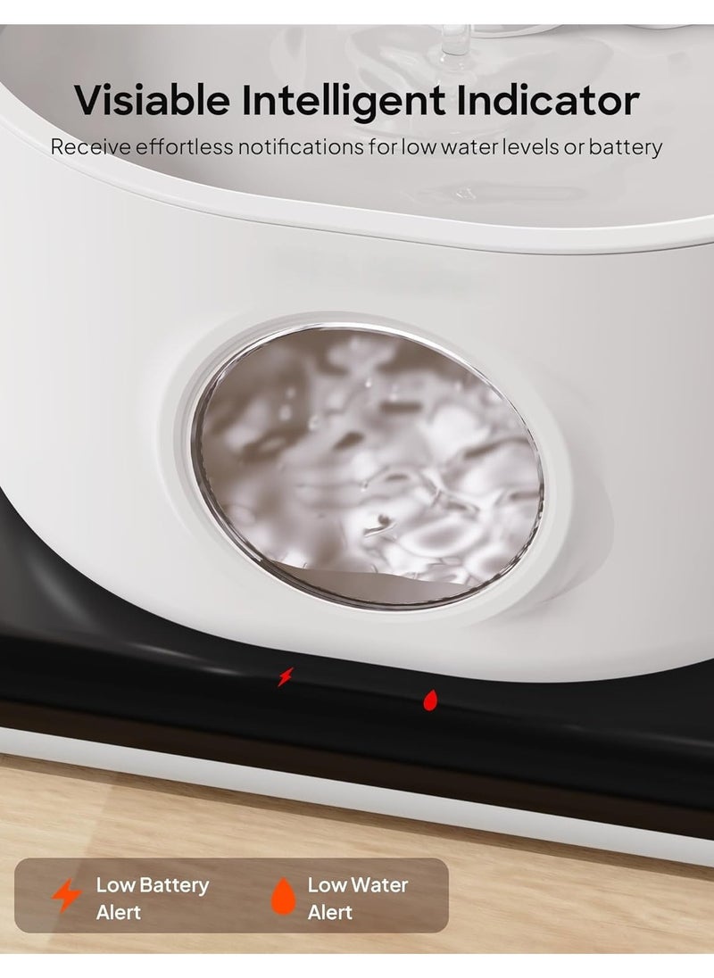 Guintray-bo - Cat Water Fountain, Pet Fountain with Battery,2.8L/92oz Cat Fountain with Motion Sensor,Automatic Cat Water Dispenser,Equipped with Window, Suitable for Indoor Use - Image 1